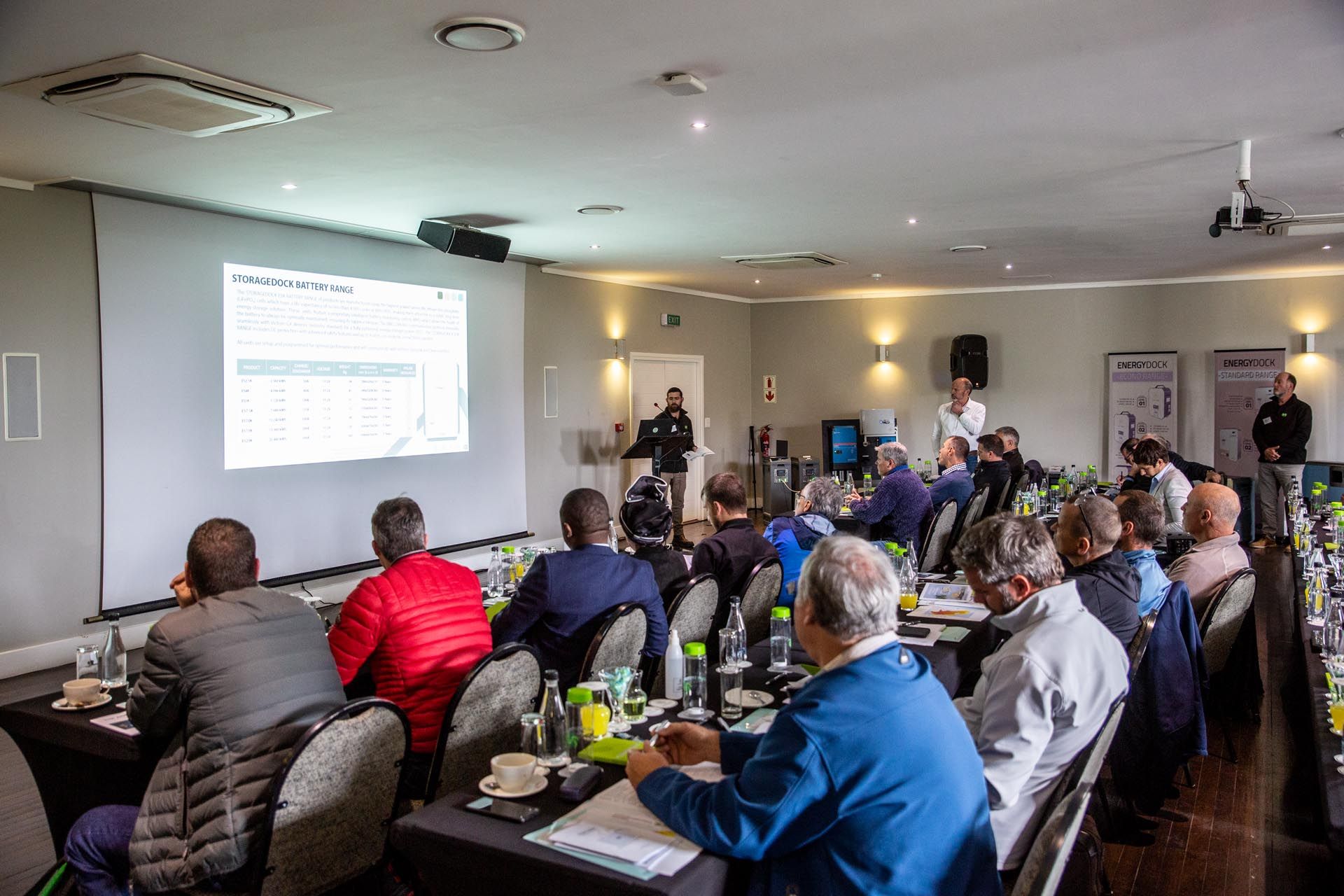 People at training at Fancourt with Specialized Solar Systems business distribution partners and associates of Specialized Solar Systems