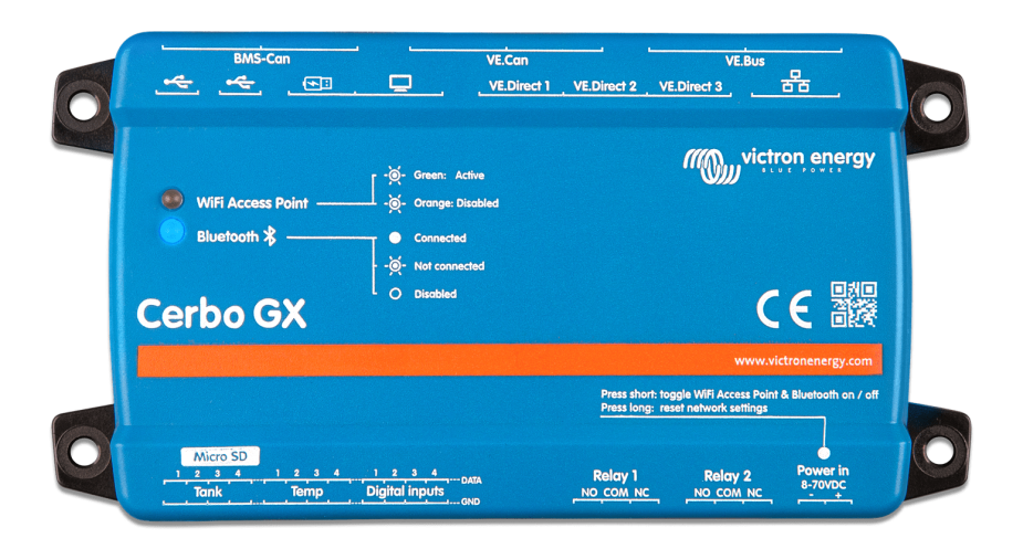 Cerbo GX device. For energy system management - hybrid, off grid etc