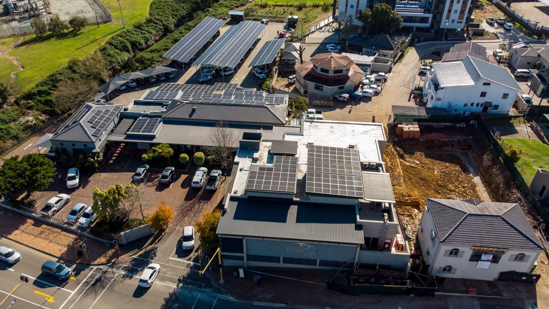 Commercial hybrid solar installation at Surgical Eye Clinic in George