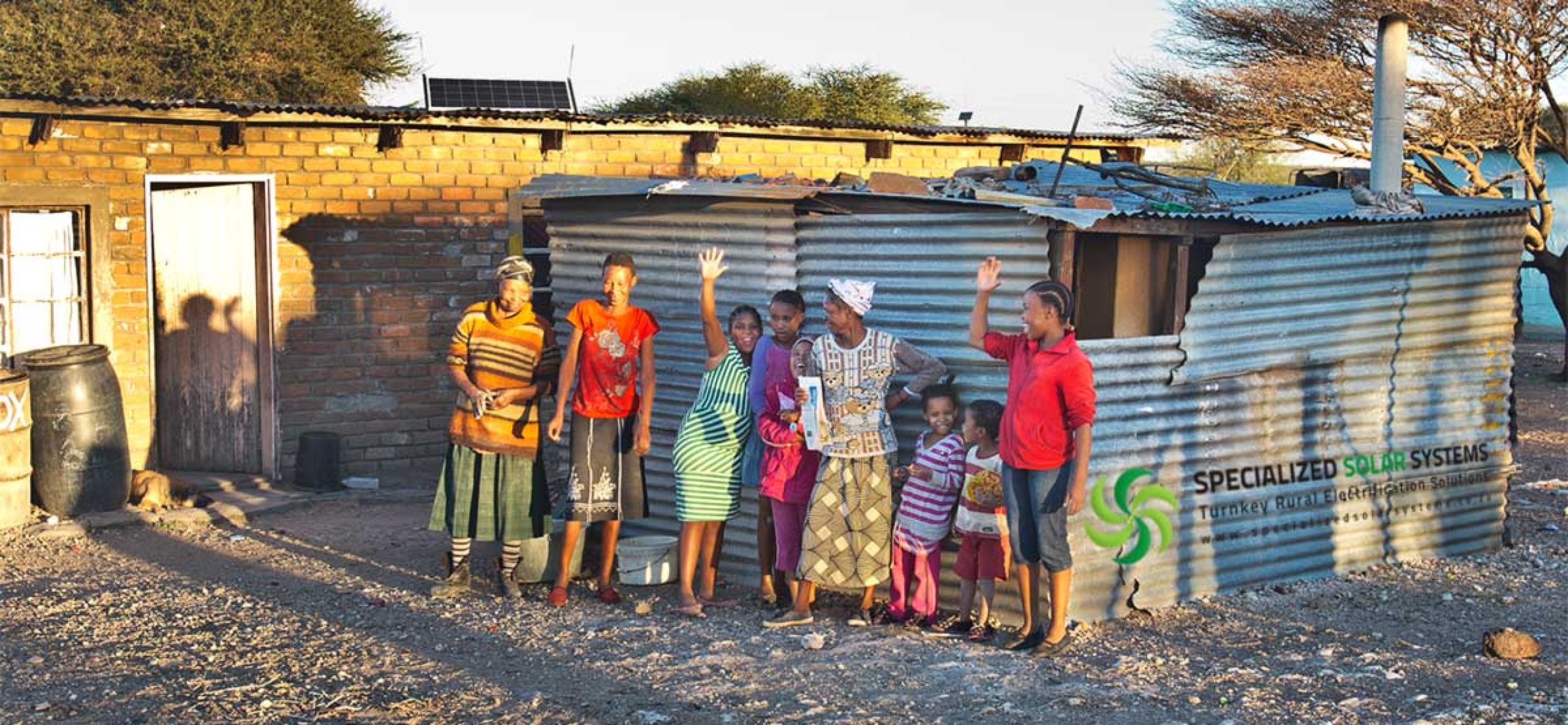 Community members enjoying their new solar microgrids in