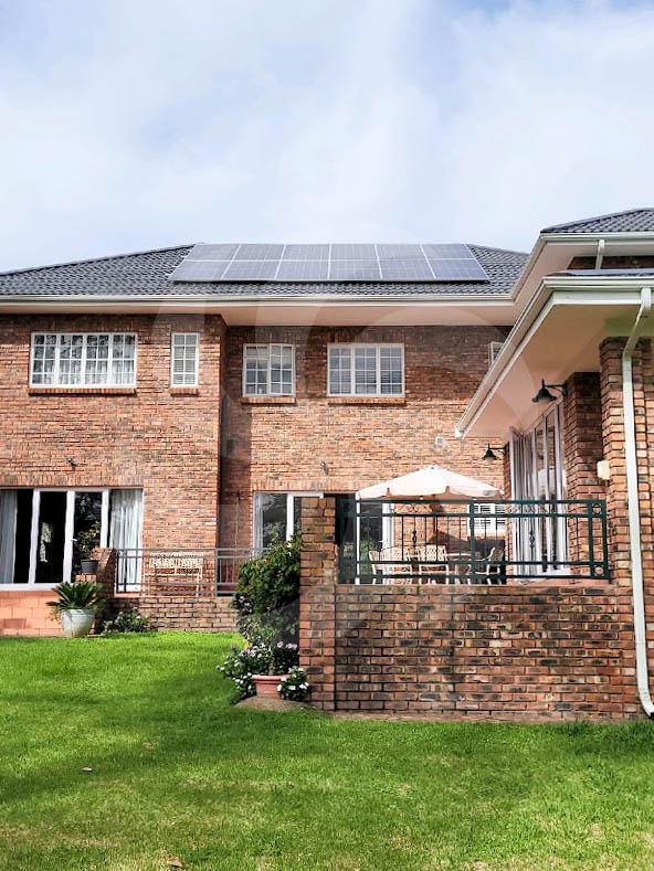 Image of solar power home hybrid solar system  12.96kWp solar array generating on average 58kWh daily installed in George, 