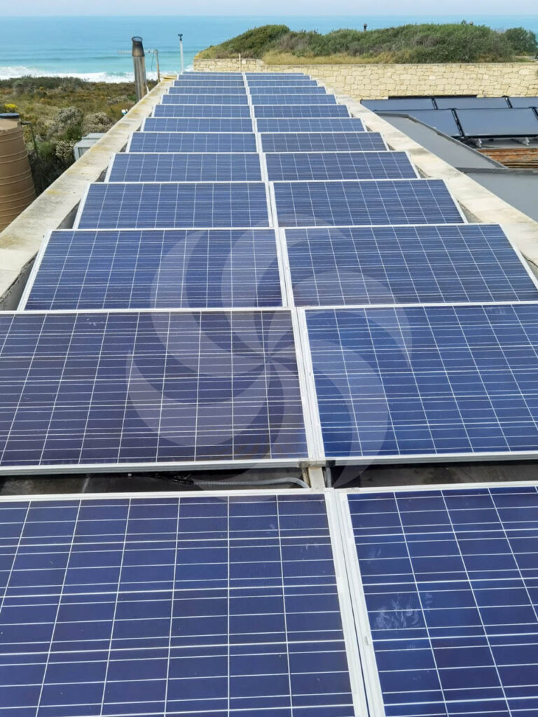 off-grid installation, solar panels of the roof 