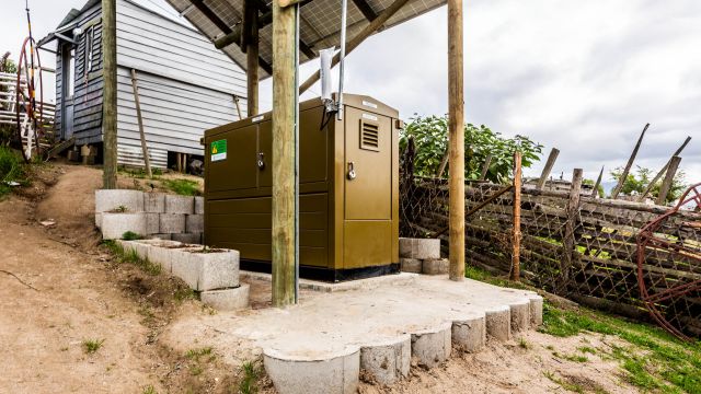 Commercial hybrid solar EnergyPOD installation at Surgical Eye Clinic in George