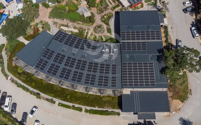 Commercial Solar System image of 100 kWp Solar panels array of a grid-tied commercial installation completed for Mungo Mills in Plettenberg Bay, the Garden Route