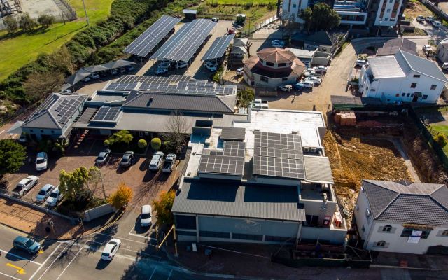 Commercial hybrid solar installation at Surgical Eye Clinic in George