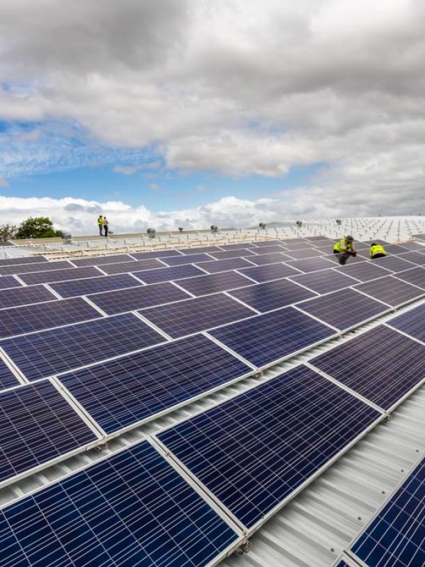 Commercial Solar Systems solar array of a 229.6 kWp grid-tied commercial installation completed in George, the garden route